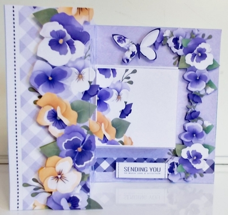 Pansy Z Fold Card with Pop Out Panel by Pam Stubley