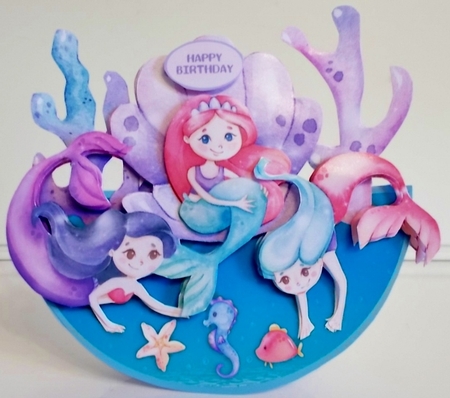 MERMAIDS rocker card by Pam Stubley