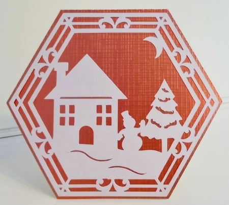 Hexagonal Christmas Scene Card by Pam Stubley