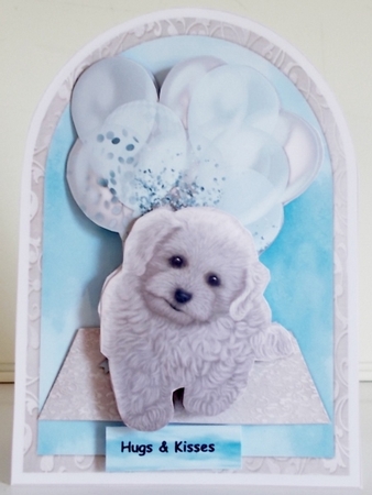 Arch Shaped card Cute Birthday Puppy Mini Kit by Pam Stubley