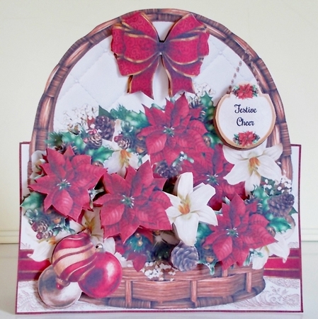 Christmas Floral Basket Shaped Mini Page Kit by Pam Stubley