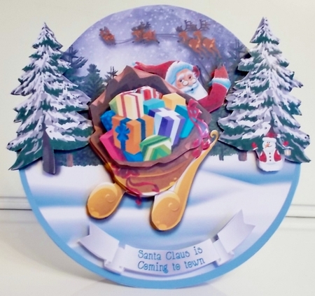 SANTAS SLEIGH rocker card by Pam Stubley