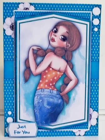 A5, Lovely Pigtail  Girl  by Pam Stubley