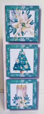 Lge DL Christmas Trio - Cream poinsettias by Pam Stubley