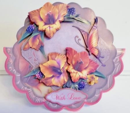 Gladioli Glory - Scallop Wobble Card Mini-Kit by Pam Stubley