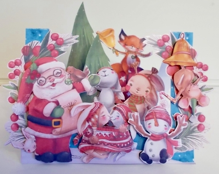 Its a Jolly Holly-Day 1 Centre Stepper Card by Pam Stubley