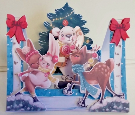 Its a Jolly Holly-Day 3 Centre Stepper Card by Pam Stubley