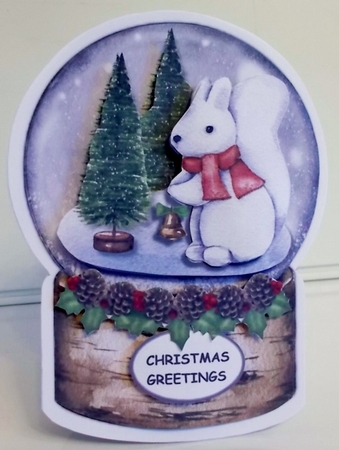 Christmas Bunny Globe by Pam Stubley