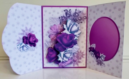 Christmas Roses - Wrapover Card Mini Kit by Pam Stubley