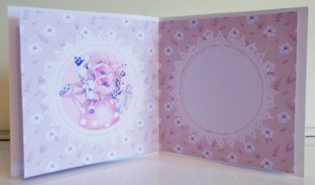 Spring Cuties 14 Floral Watering Can 6 x 6 Card Insert Fawn/White Floral Background, Blank by Pam Stubley