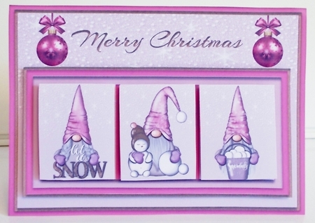 A5 Christmas Gnomes Pink Mini kit by Pam Stubley