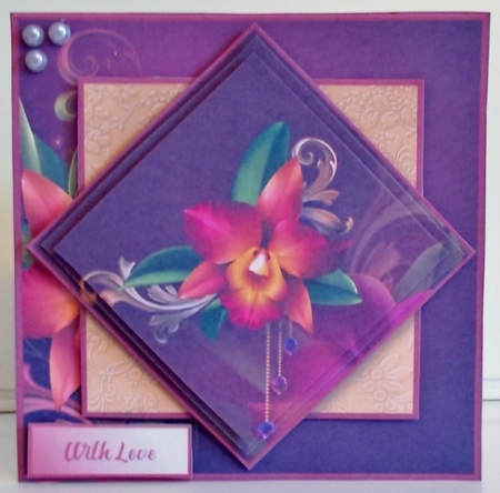 Beautiful Orchids - Diamond Pyramid Card Mini Kit by Pam Stubley