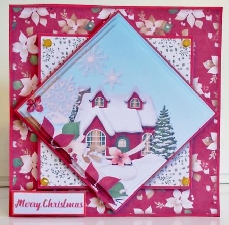 Christmas Cottage - Diamond Pyramid Card Mini Kit by Pam Stubley