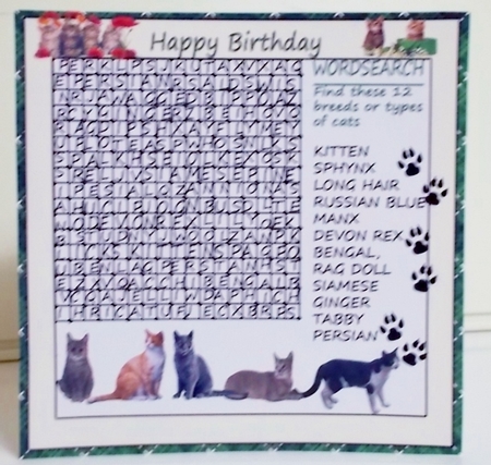 CAT LOVERS WORDSEARCH  by Pam Stubley