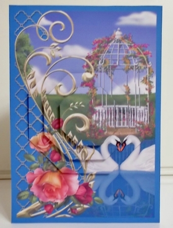 Swans and Roses Octagon Pyramid by Pam Stubley