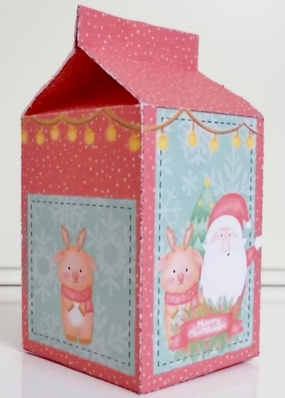 2021-Santa & Reindeer Milk Carton by Pam Stubley