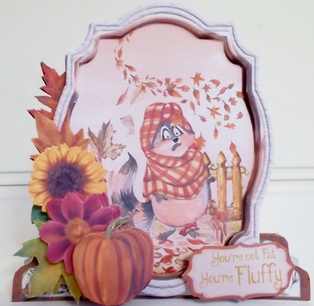 Fall-ing Raccoons #1 Shaped Card and Envelope Kit by Pam Stubley