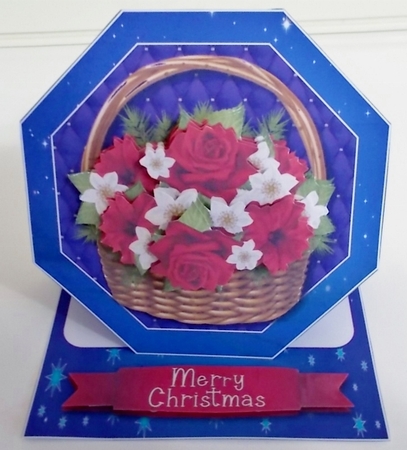 Christmas Flowers - Easel Card by Pam Stubley
