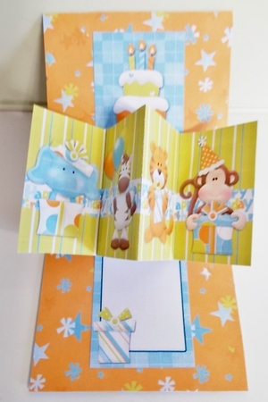 Party Animals Twist and Pop Birthday Card by Pam Stubley