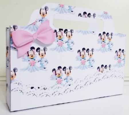 mickey and minnie wedding with lace tote gift bag  by Pam Stubley