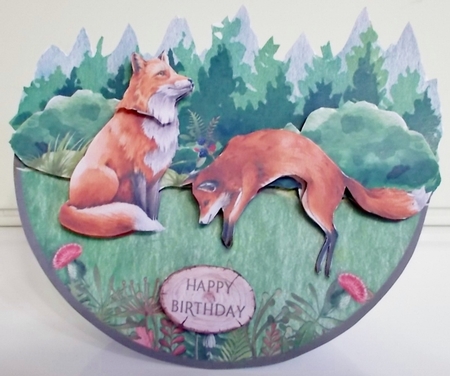 FOXES ROCKER CARD by Pam Stubley