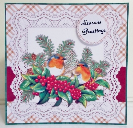 Quick Card  Christmas Robins by Pam Stubley
