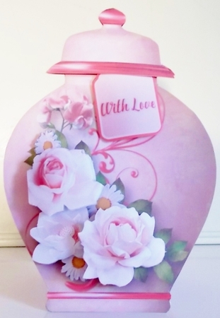 Peach Roses - Porcelain Pot Card Mini Kit by Pam Stubley