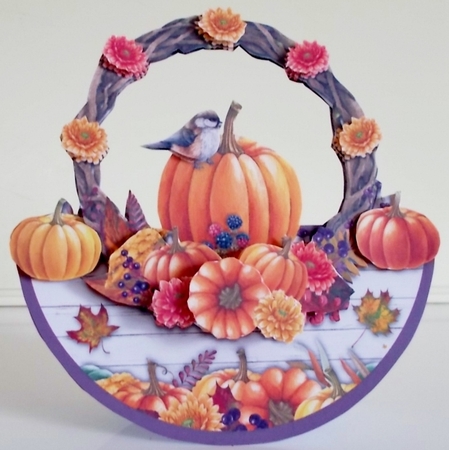 HARVEST TIME WITH BIRD rocker card by Pam Stubley