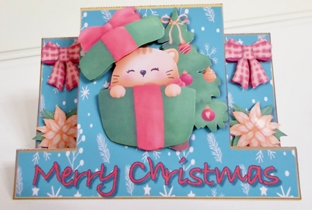 Have a Purr-fect Christmas - Centre Stepper Card by Pam Stubley
