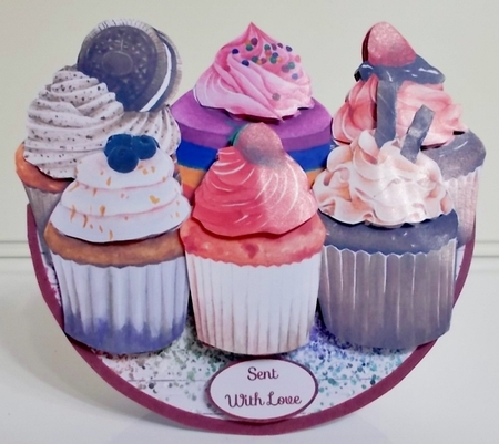 CUPCAKES rocker card by Pam Stubley