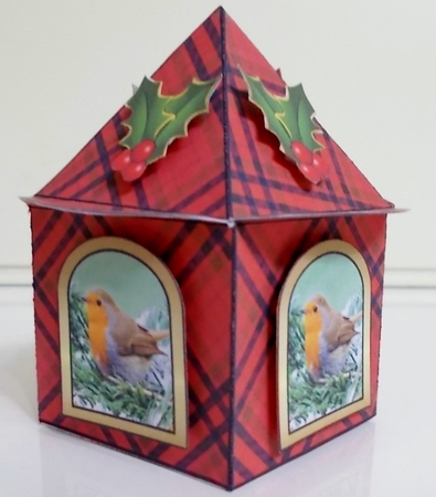 Lantern Red tartan & robins by Pam Stubley