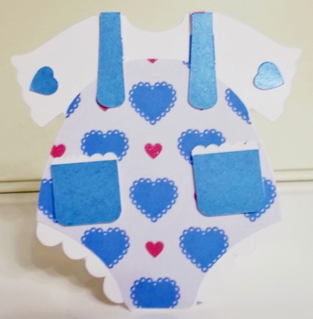 Baby Boy Onesie Card by Pam Stubley
