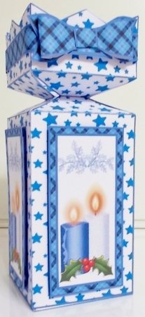 Cracker box Blue candles by Pam Stubley
