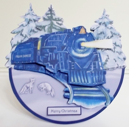 WINTER TRAIN rocker card  by Pam Stubley