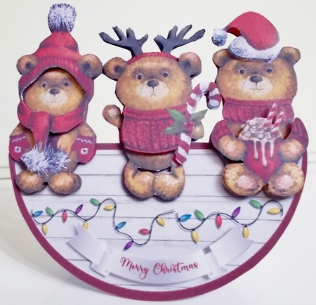 CHRISTMAS BEARS rocker card by Pam Stubley