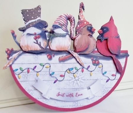CHRISTMAS BIRDS rocker card by Pam Stubley