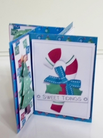 Christmas Tidings Pinwheel Card and Envelope with Optional Decoupage by Pam Stubley