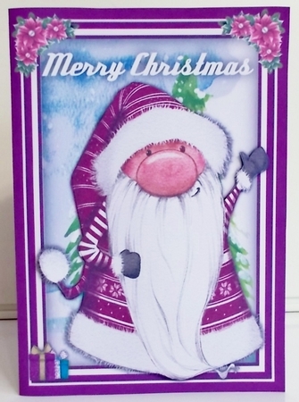 A5 ,Print ,Cut And Fold , Christmas Gnome 3 by Pam Stubley
