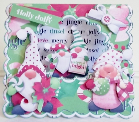 Gnome Christmas Tent Card with Envelope by Pam Stubley