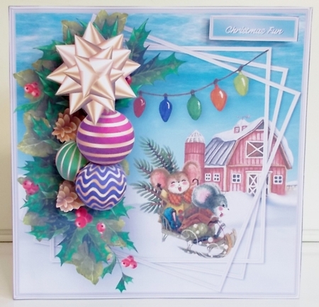 Playing in the Snow - Decoupage Card Mini Kit by Pam Stubley