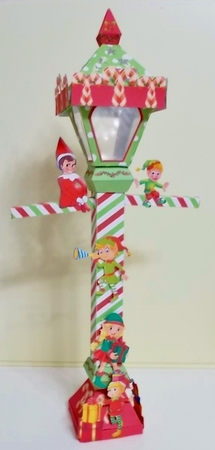 Elves Behaving Badly 3D Victorian Lampost Luminiere by Pam Stubley