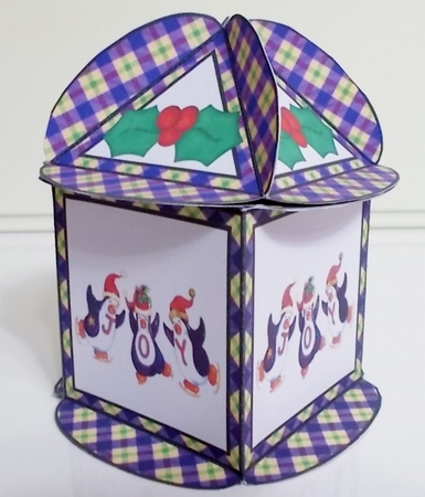 Square based box 3 Penguins by Pam Stubley