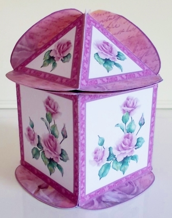 Square based box Purple roses by Pam Stubley