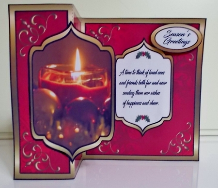 Fold back Festive candle by Pam Stubley