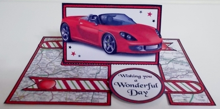 IMP Red sports car by Pam Stubley