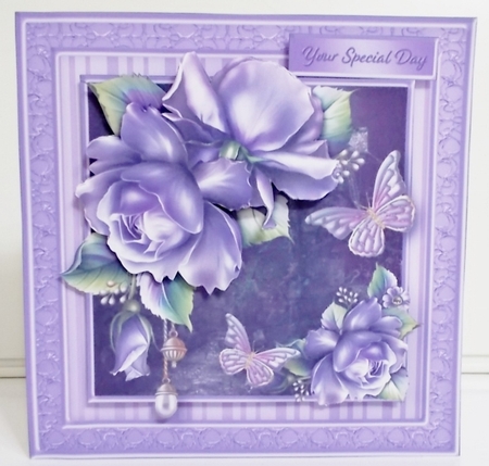 Lilac Roses - Decoupage Card Mini Kit by Pam Stubley