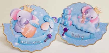 20212812-WobbleCardBundle BabyBoyElephant 1-5 by Pam Stubley
