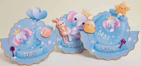 20212812-WobbleCardBundle BabyBoyElephant 1-5 by Pam Stubley