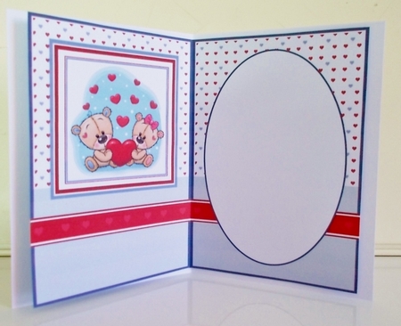A5 Valentines Teddy Blank Insert  by Pam Stubley