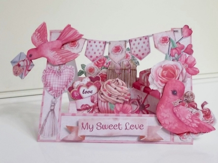 My Sweet Love 3 Centre Stepper Card by Pam Stubley